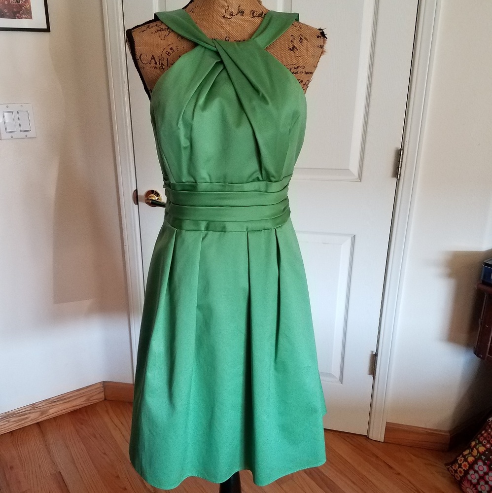 David's Bridal green dress